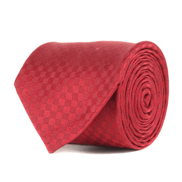 LOUIS VUITTON Damier Silk Tie [M67971] / Cravate Red