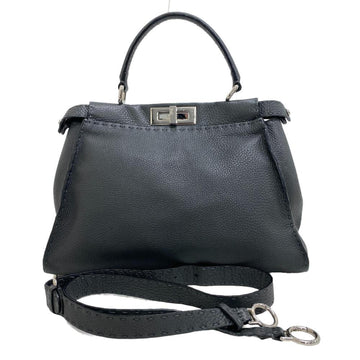 FENDI 8BN290 Peekaboo Regular Selleria Handbag Gray Women's Z0005926