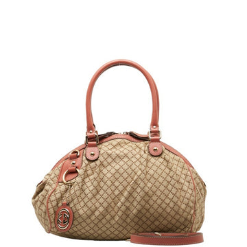 GUCCI Diamante Sookie Handbag Shoulder Bag 2WAY 223974 Beige Pink Canvas Leather Ladies