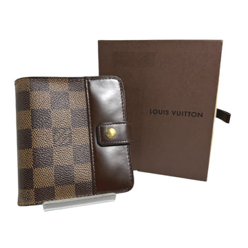 LOUIS VUITTON Card Pocket Zipper Wallet Damier Compact Zip N61668  Brown Bifold