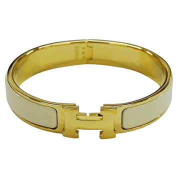 HERMES Bangle Ladies Brand Bracelet Click H PM GP Enamel Gold Creme