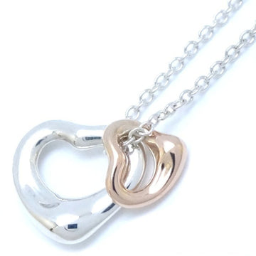 TIFFANY&Co.  Double Heart Necklace Extra Elsa Petite Silver 925xK18RG Rose Gold 291810 Red