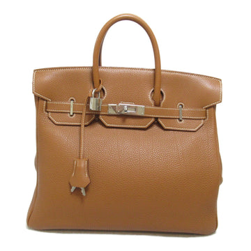 HERMES Hauta Croix 32 handbag Brown Gold Togo leather leather