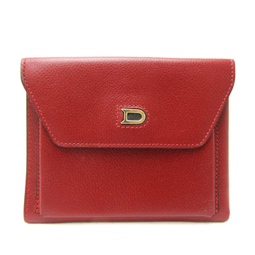 DELVAUX Women's Leather Middle Wallet [bi-fold] Dark Red