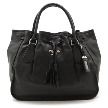 PRADA Tote Bag Handbag Tassel Nappa Leather NERO Black BR3616