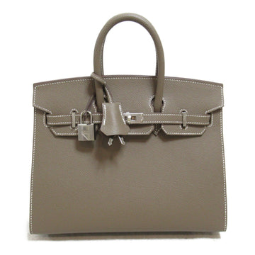 HERMES Birkin 25 Serie Handbag Brown Etoupe Grey leather