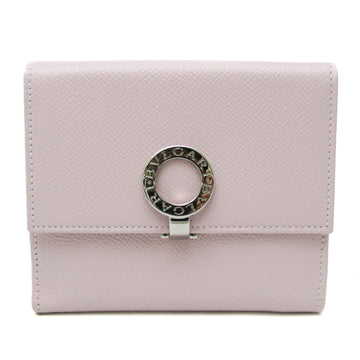 BVLGARI Logo Clip 30411 Women's Leather Middle Wallet [bi-fold] Light Pink