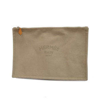 HERMES Pouch Yachting Flat GM Canvas Beige - Men's and Women's