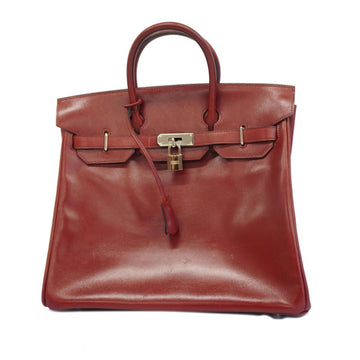 HERMES handbag Haute Couture 32 J engraved box calf Rouge vif ladies