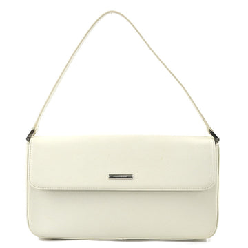BURBERRY handbag leather white ladies r9968i