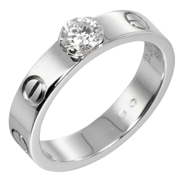 CARTIER Love Solitaire Size 9 Ring 0.27ct VVS1/F/2EX/VG K18 WG White Gold Diamond I132124010