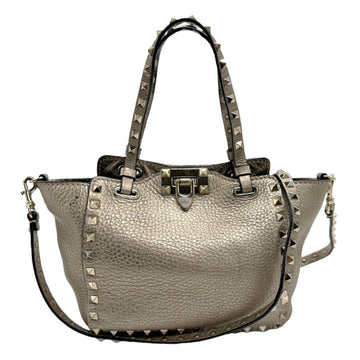 VALENTINO GARAVANI Garavani Handbag Shoulder Bag Rockstud Leather Gold Women's z1072