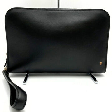 CARTIER Pasha Line Clutch Bag Second Black Calf Leather Men's Women's Fashion