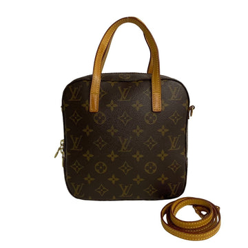 LOUIS VUITTON Spontini Monogram Leather 2way Handbag Shoulder Bag Brown 67690