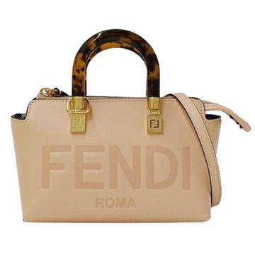 FENDI Bag Women's Brand Handbag Shoulder 2way Visible Mini Leather Light Pink 8BS067