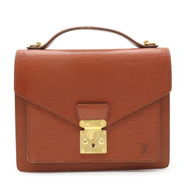 LOUIS VUITTON Epi Monceau Handbag Second Bag Kenya Brown No Sticky Shoulder Key Missing M52123
