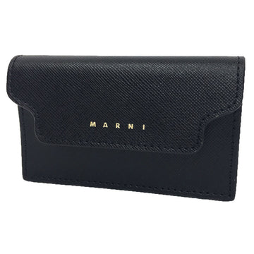 MARNI Card Case PFMOT05U07 LV520 Leather Z360N/Black Black Wallet