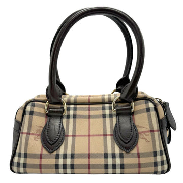 BURBERRY Handbag Coated Canvas Leather Brown x Beige Women's z1074