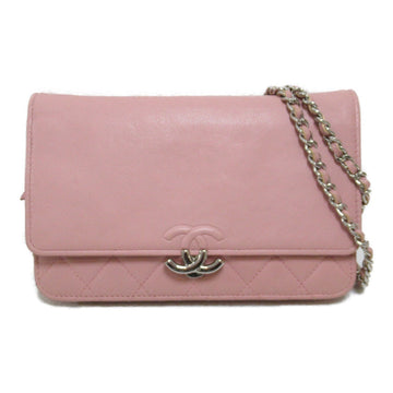CHANEL Chain wallet Pink Calfskin [cowhide]
