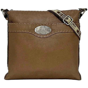 FENDI Shoulder Bag Brown Selleria 8BT092 ec-19875 Strap Leather  Women's