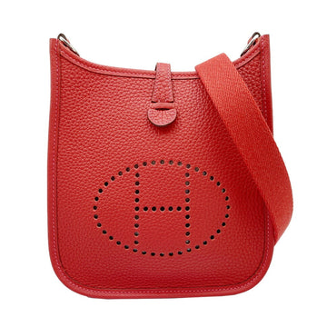 HERMES Evelyn TPM Amazon Taurillon Clemence Vermilion Red B engraved [2023] Shoulder Bag Leather Women Men
