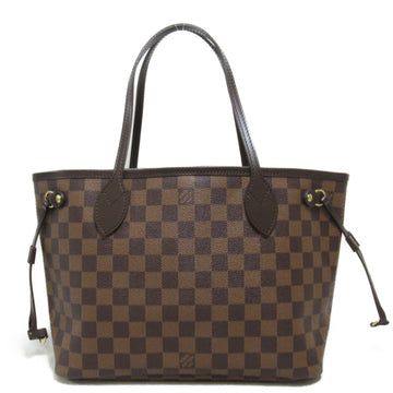 LOUIS VUITTON Neverfull Tote Bag Brown Ebene Damier PVC coated canvas N51109
