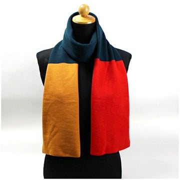 CHRISTIAN DIOR wool scarf green x red orange 154 25 cm  men's