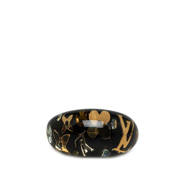 LOUIS VUITTON Berg Inclusion Ring Size: M M65308 Black Gold Acrylic Resin Women's