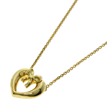 TIFFANY Heart Ribbon Necklace, 18K Yellow Gold, Women's, &Co.