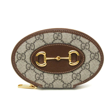 GUCCI GG Supreme Horsebit 1955 622040 Women's Leather,PVC Coin Purse/coin Case Beige,Brown,Dark Brown