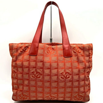 CHANEL Tote Bag Handbag New Travel Line Orange Nylon Women's IT6CN1G30FT4