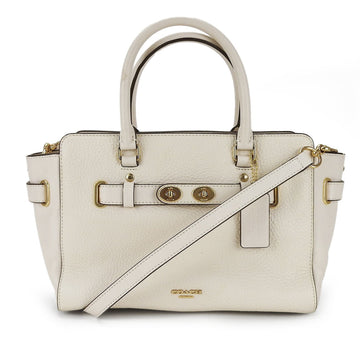 COACH Shoulder Bag Blake Carriole F55665 Leather White Handbag Women's