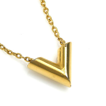 LOUIS VUITTON Essential V Metal Gold Necklace for Women M61083 e58539a