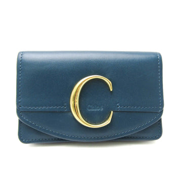 Chloe C Leather Card Case Blue Green