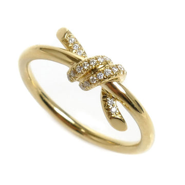 TIFFANY&Co.  K18YG Yellow Gold Knot Diamond Ring 69346855 Size 12 3.5g Women's