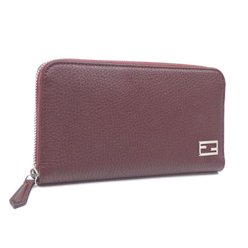 FENDI Round Long Wallet for Women Granata Calf Leather 7M0210 AJF6 F1HRV Baguette Zip Around