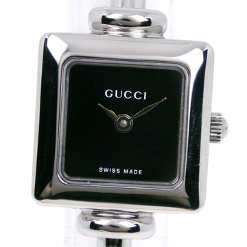 GUCCI Watch 1900L Stainless Steel Silver Quartz Analog Display Black Dial Women's I213023049