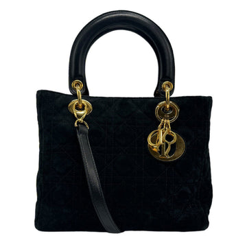 CHRISTIAN DIOR Lady Suede Black Handbag for Women z0967