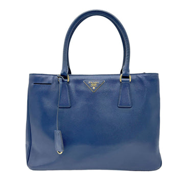 PRADA handbag shoulder bag leather blue ladies z0541