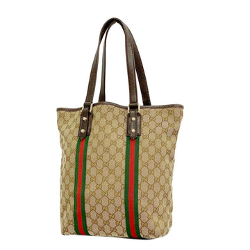 GUCCI Tote Bag GG Canvas Sherry Line 162899 Brown Champagne Women's