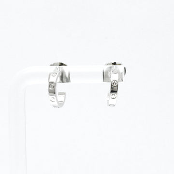 CARTIER Mini Love Earrings No Stone White Gold [18K] Half Hoop Earrings Silver