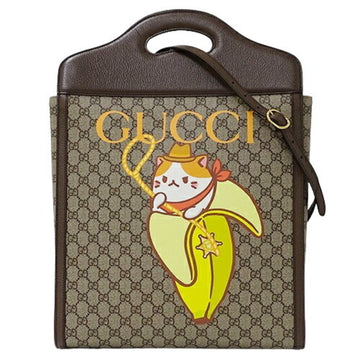 GUCCI Bag Women's Handbag Tote Shoulder 2way GG Supreme Brown Beige 703793 Bananya Collaboration