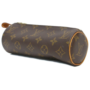 LOUIS VUITTON Monogram Truss Ronde M47630 Pen Case Pouch PVC Leather Brown Women's K4099