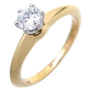 TIFFANY 0.21ct Diamond Solitaire Women's Ring, 750 Yellow Gold, Size 5