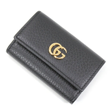 GUCCI key case, 6 keys, black, GG Marmont leather, for women and men, 456118,  T4877