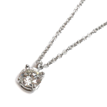 TIFFANY&Co.  Pt950 Platinum Solitaire Necklace Diamond 0.44ct 2.5g 38cm Women's