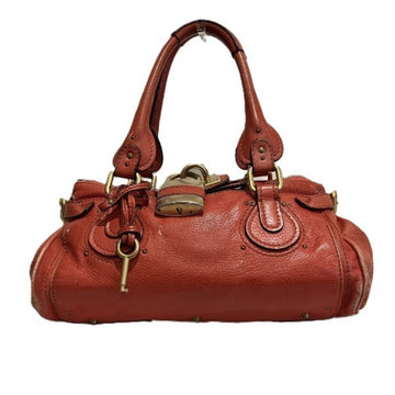 CHLOeChloe  Paddington Coral Red Leather Bag Handbag for Women