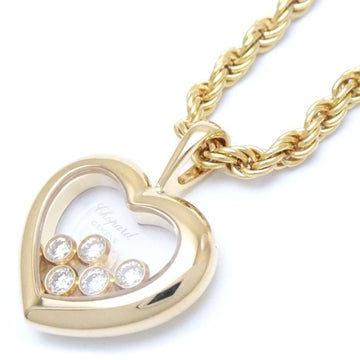 CHOPARD Happy Diamond Heart Necklace 5 Diamonds K18YG Yellow Gold 291444
