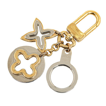LOUIS VUITTON Monogram Portecle Insolence Keyring Charm M66133 Gold Silver Plated Metal Women's