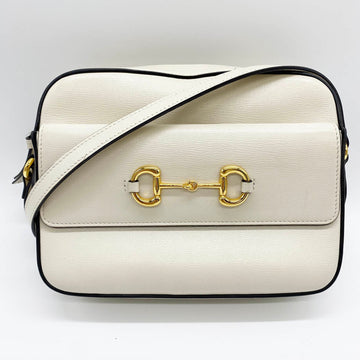 GUCCI Horsebit Shoulder Bag White Leather Ladies 645454  ITUJ18J7EUG0